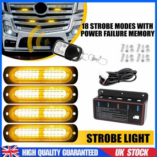 12led amber recovery strobe - 4x,