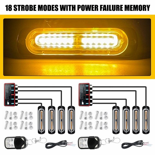 8pcs amber led 18 mode - 8pcs,