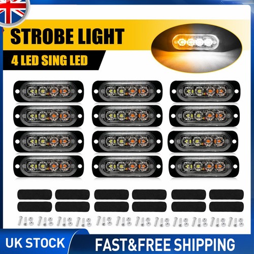 12pcs amber white led - 12pcs,