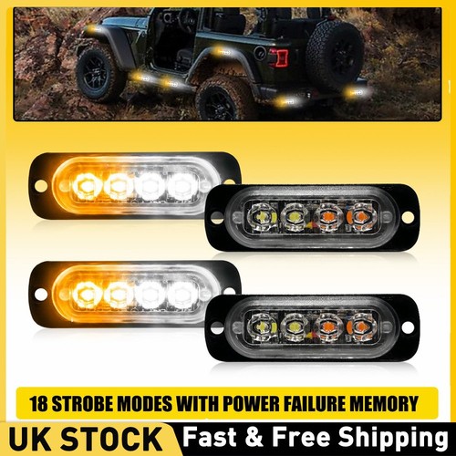 4pcs amber white - amber/white, car